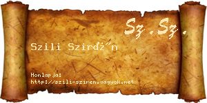 Szili Szirén névjegykártya